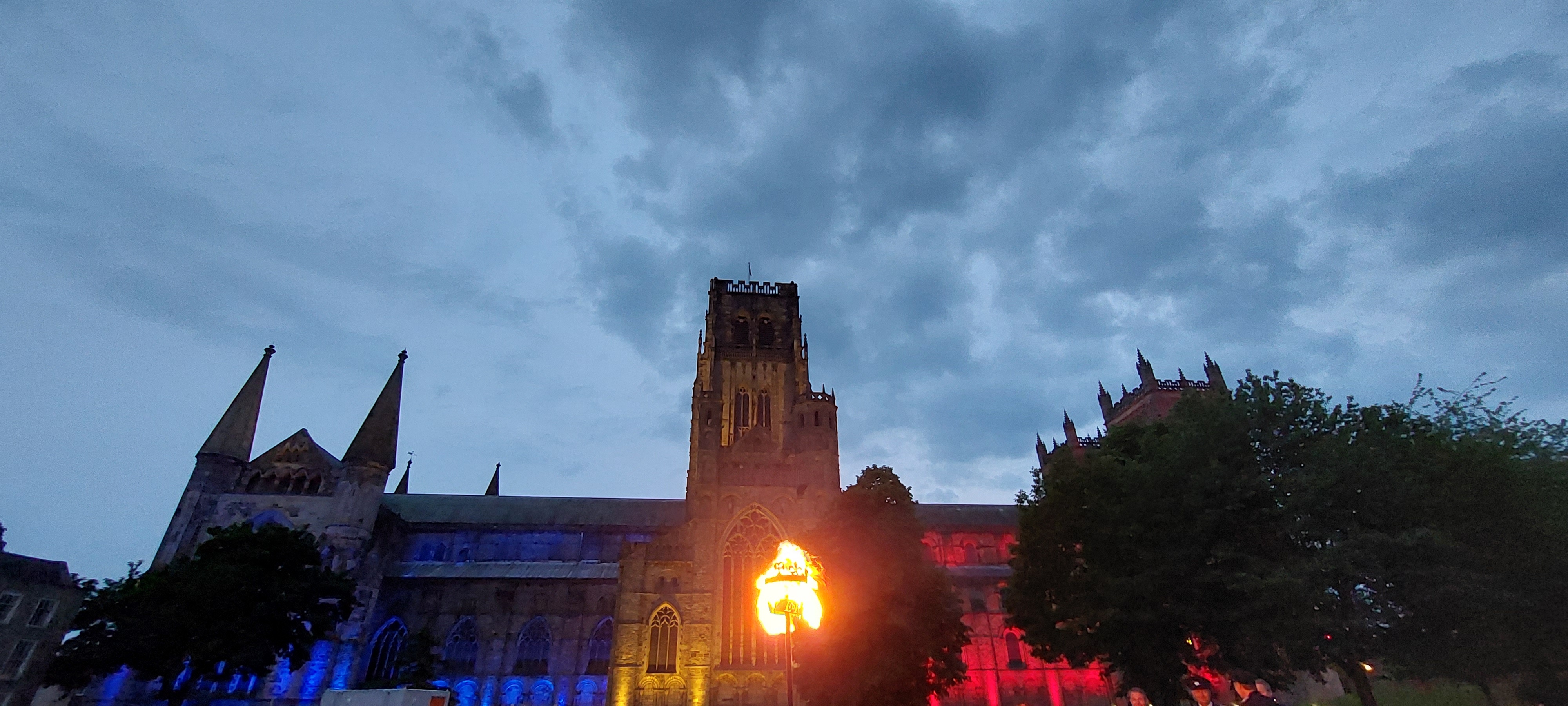 Beacon lit for The Queen's Platinum Jubilee on Palace Green, Durham